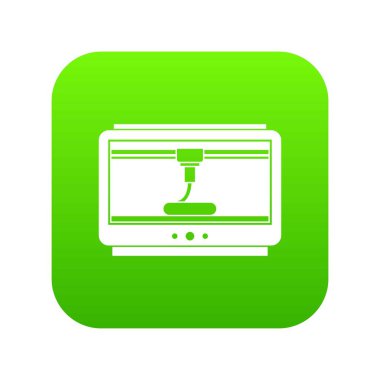 3D yazıcı Yazdırma Kupası simgesi dijital yeşil