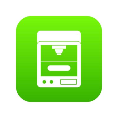 3D yazıcı simgesini dijital yeşil