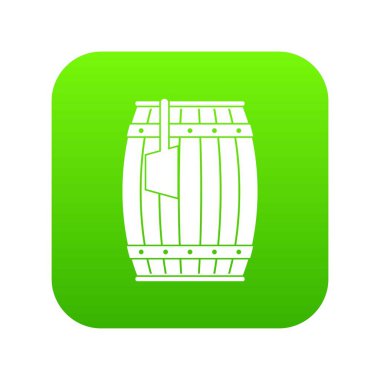 Ahşap varil ile pota simgesi dijital yeşil