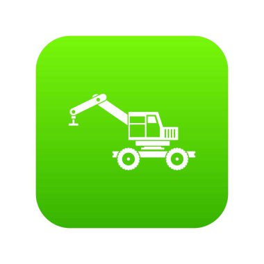 Vinç kamyon simgesi dijital yeşil