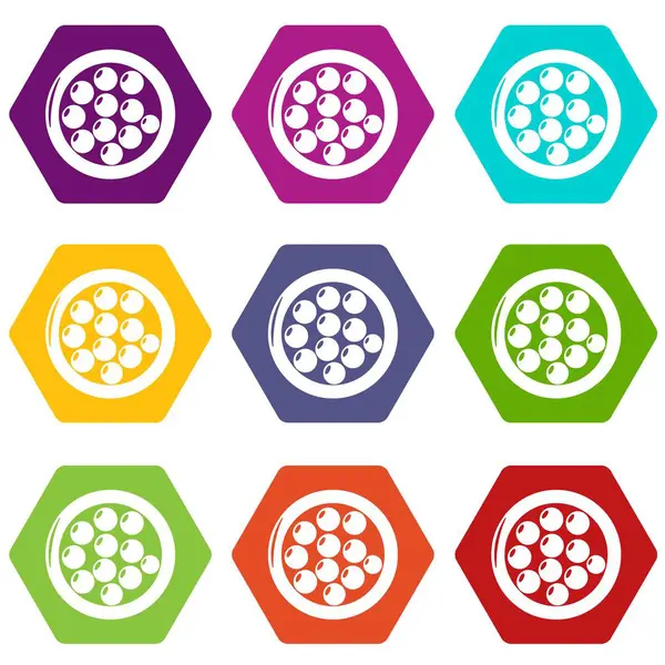 9 vektör yüz pudrası Icons set