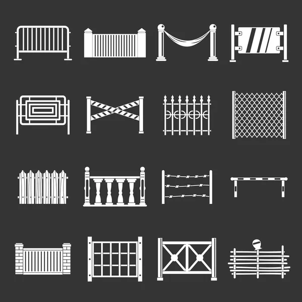 Fencing icons set grey vector — Stock Vector