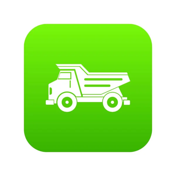 Dump truck icon digital green — Stock Vector