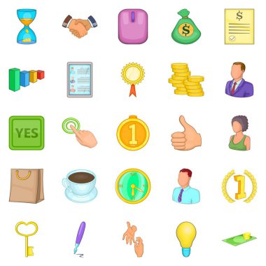 Nakit dikkate Icons set, karikatür tarzı