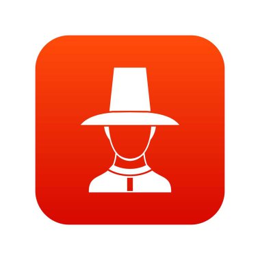 Tek tip simgesi dijital kırmızı Kore asker