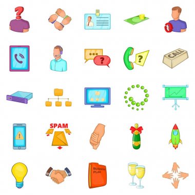 İş spam simgeler ayarla, tarzı çizgi film