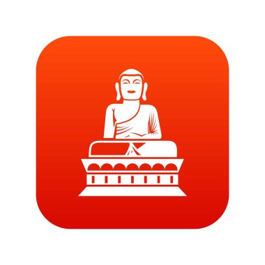 Buda heykeli simgesi dijital kırmızı