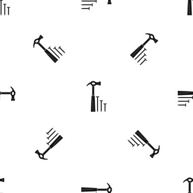 Çekiç ve çivi sorunsuz siyah desen