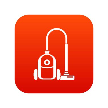 Elektrikli süpürge simgesi dijital kırmızı