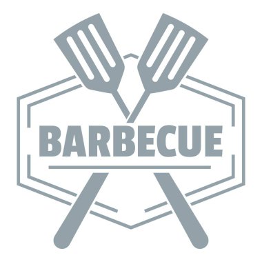Barbekü logosu, basit gri tarzı