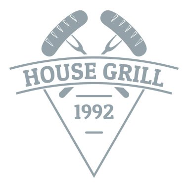 Izgara evi logosu, basit gri tarzı