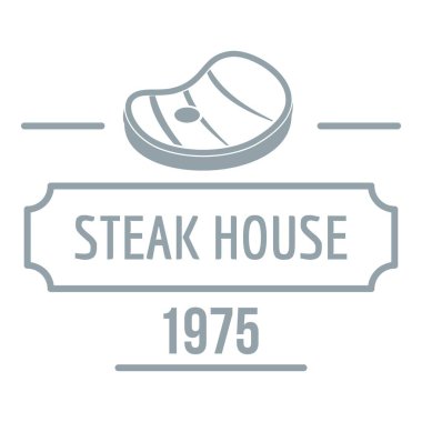 Steak house logosu, basit gri tarzı