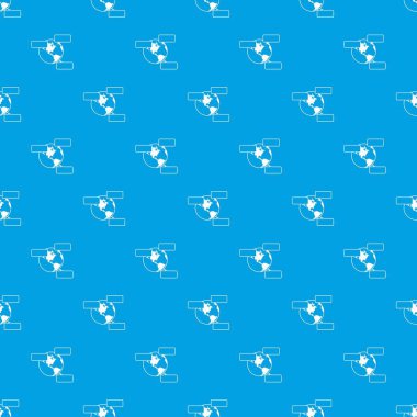 Kesintisiz mavi Küre ve boş konuşma balonları desen