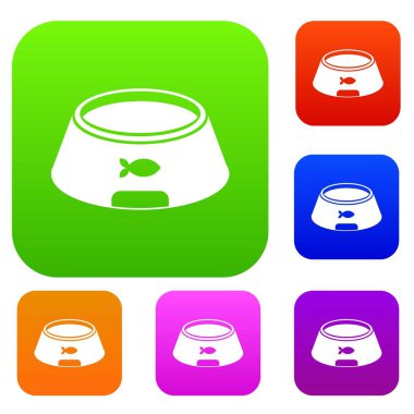 Hayvan set renk koleksiyonu için kase