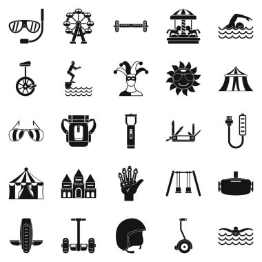 Zengin şehir Icons set, basit tarzı