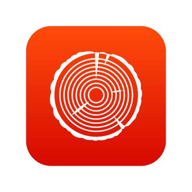 Ağaç halkası simgesi dijital kırmızı