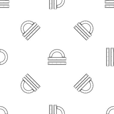 Cetvel ve iletki sorunsuz siyah desen