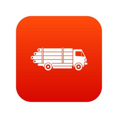 Günlükleri simgesi dijital kırmızı yığını ile günlük kamyon