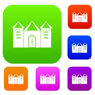 Duvar ve eski kale kapısı renk koleksiyonu ayarla