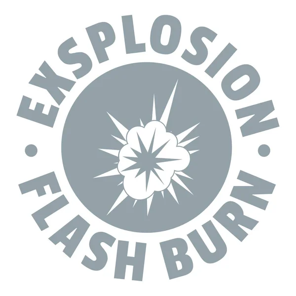 フラッシュ爆発ロゴ、シンプルなグレー スタイル — ストックベクタ