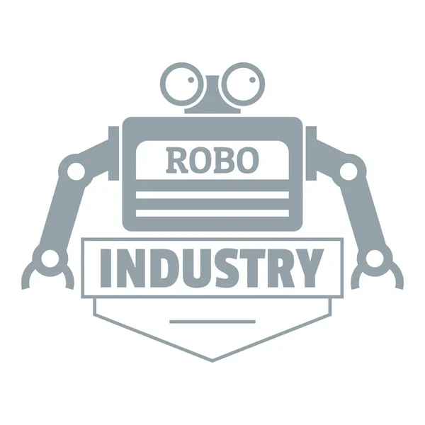 Logotipo del robot, estilo gris simple — Vector de stock