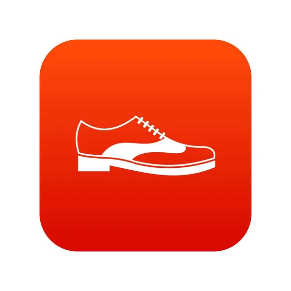Zapato de hombre con icono de encaje rojo digital — Vector de stock