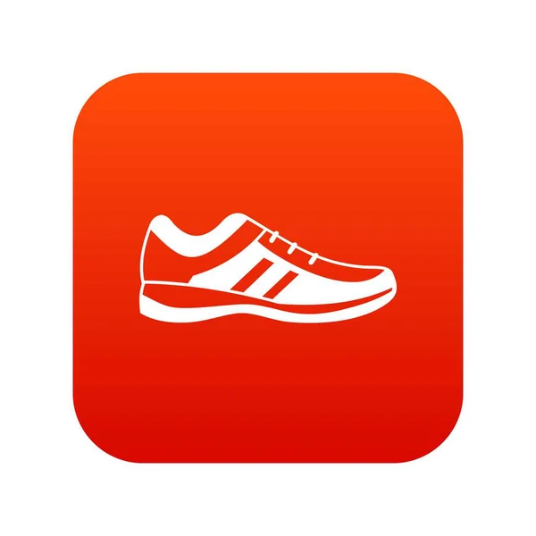 Hombre zapatillas icono digital rojo — Vector de stock