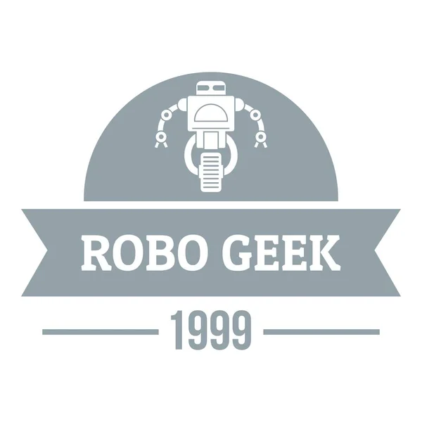 Logo geek robótico, estilo gris simple — Vector de stock