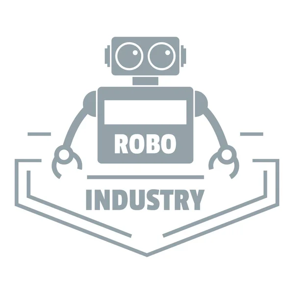 Logotipo de la industria del robot, estilo gris simple — Vector de stock