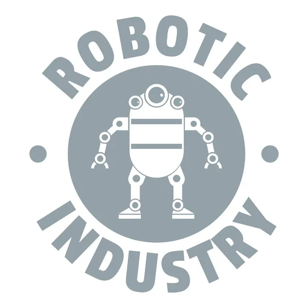 Logotipo de la máquina robot, estilo gris simple — Vector de stock