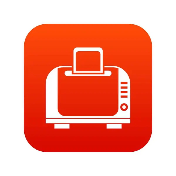 Тостер іконка цифровий червоний — стоковий вектор