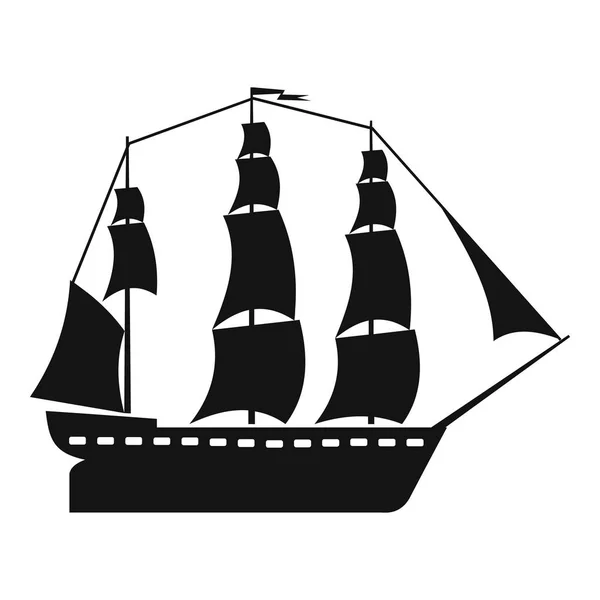 Icona barca a vela, stile semplice — Vettoriale Stock