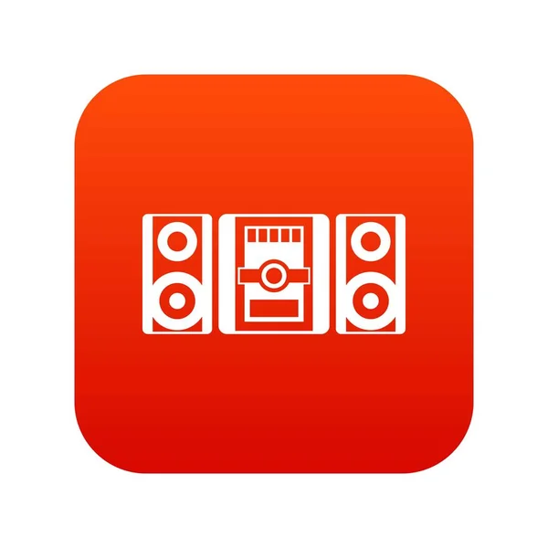 Muziek center pictogram digitale rood — Stockvector