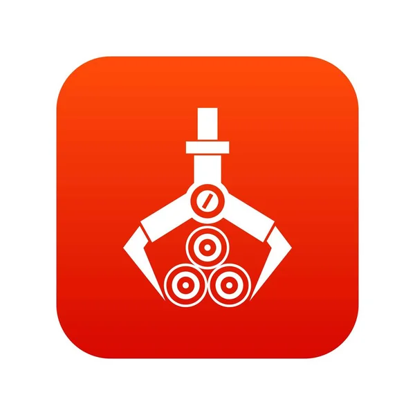Log Loader icône numérique rouge — Image vectorielle