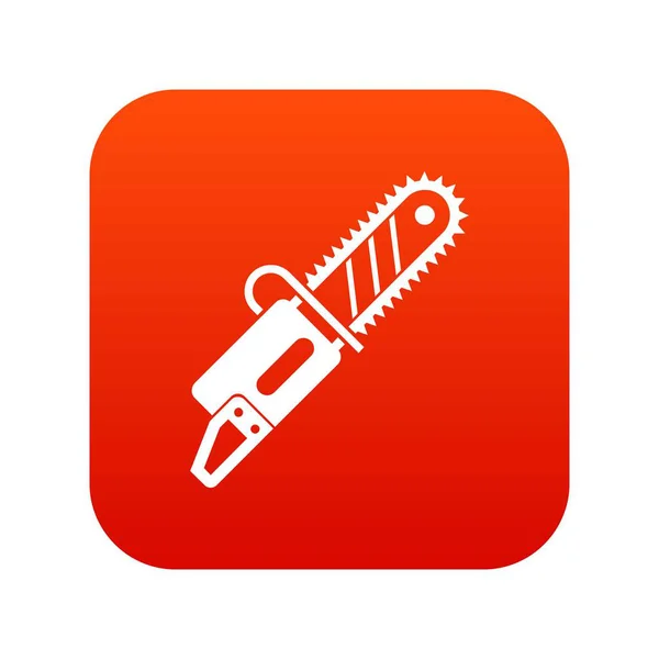 Chainsaw icon digital red — Stock Vector