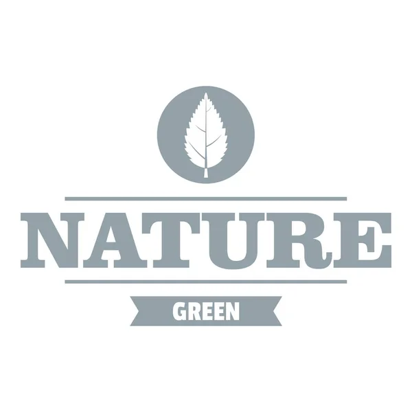 Эко-зеленый логотип, простой серый стиль — стоковый вектор