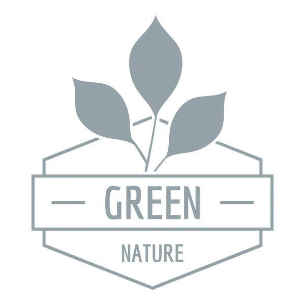 Grünes Natur-Logo, schlichter grauer Stil — Stockvektor