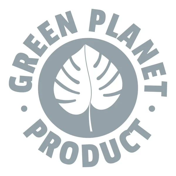 Eco planet logo, simple gray style — Stock Vector