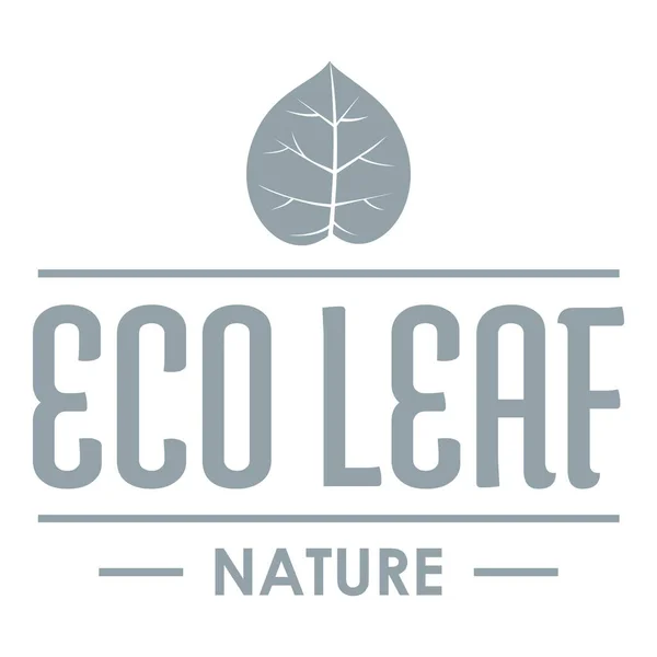 Logotipo orgânico Eco, estilo cinza simples —  Vetores de Stock
