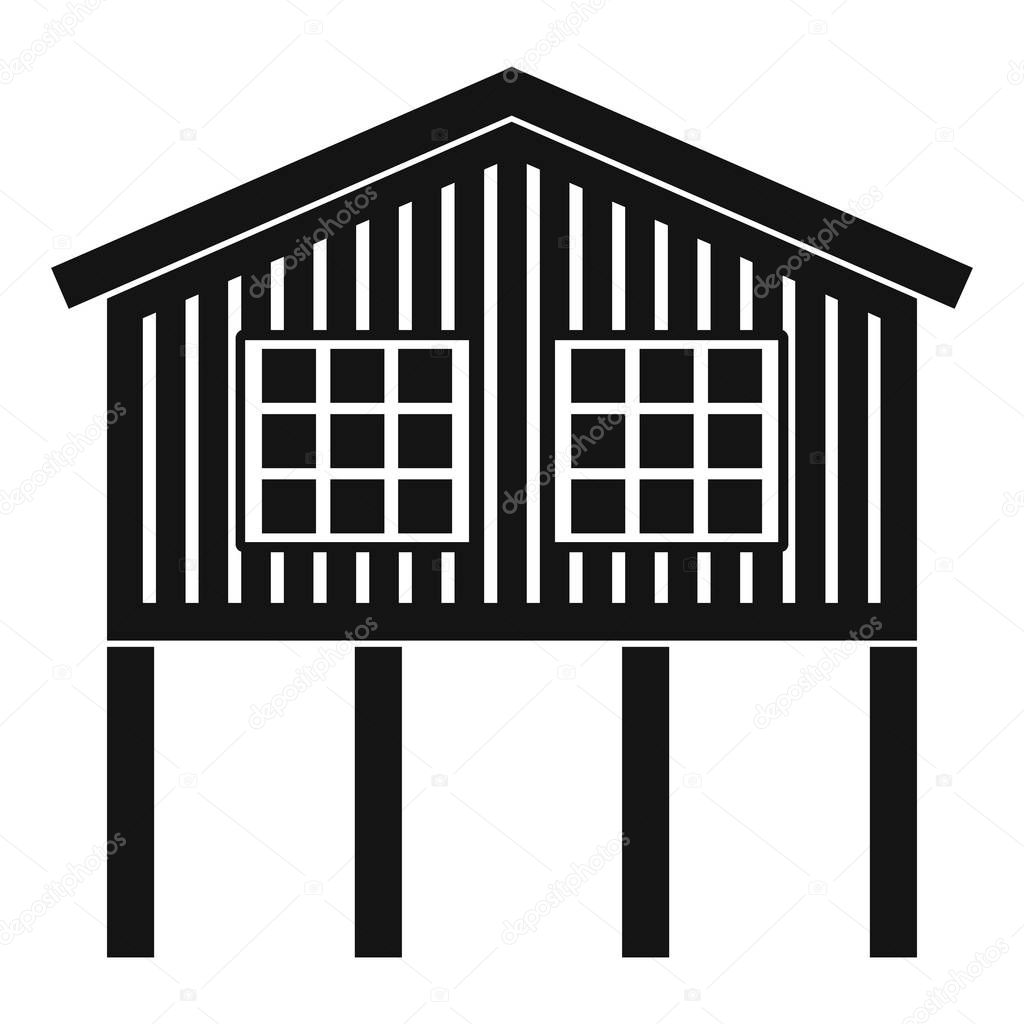Stilt house icon. Simple illustration of stilt house vector icon for web