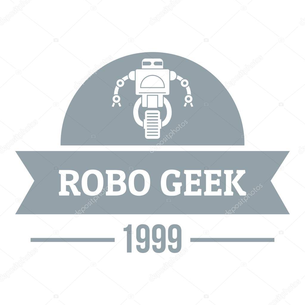 Robotic geek logo. Simple illustration of robot geek vector logo for web