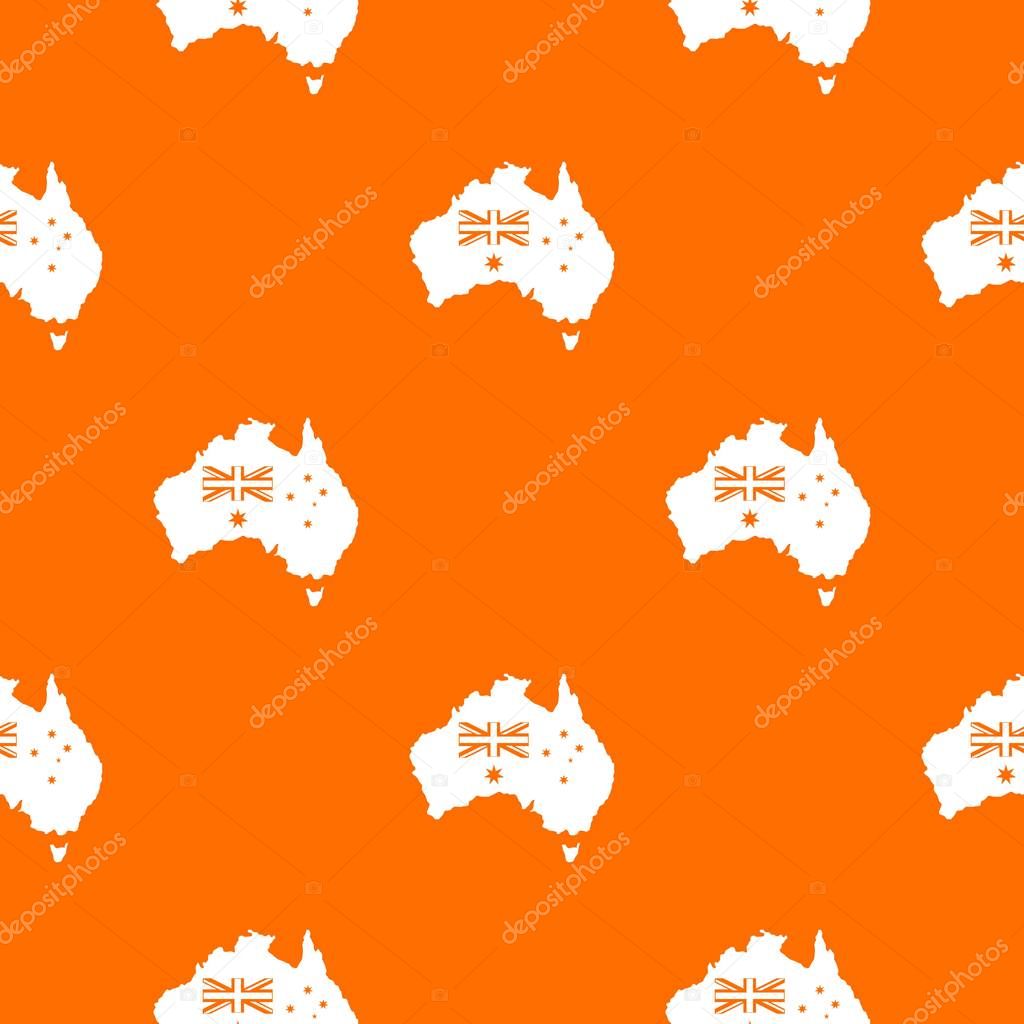 Australia pattern repeat seamless in orange color for any design. Vector geometric illustration
