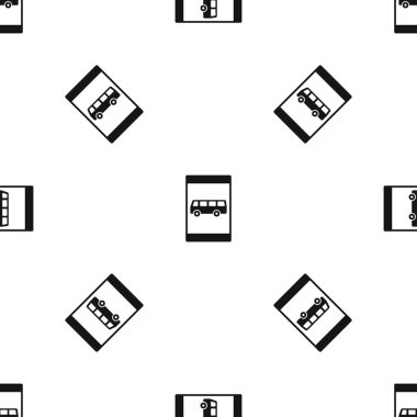 Otobüs durağı işareti sorunsuz siyah desen