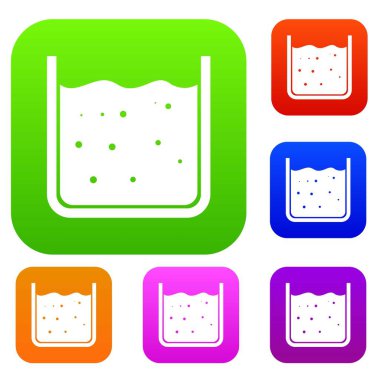 Sıvı set renk koleksiyonu ile dolu kabı