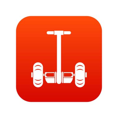 İki tekerlekli Akülü araç simgesini dijital kırmızı