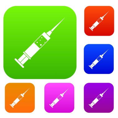 Enjeksiyon şırınga renk koleksiyonu ayarla