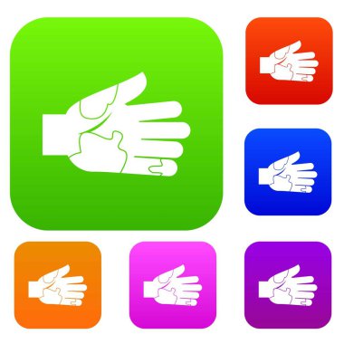 El ile lekeleri set renk koleksiyonu