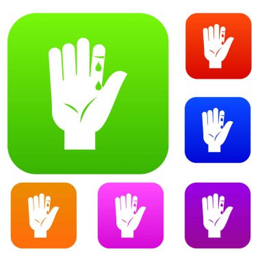 Kan damlayan parmak renk koleksiyonu ayarla