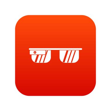 Akıllı gözlük simgesi dijital kırmızı