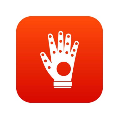 Elektronik eldiven simgesi dijital kırmızı